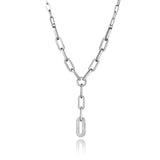 Hiphop/Rock Stainless Steel Clay Crystal Necklace For Women N19163