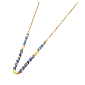 Natural Stone Choker Necklace 18K PVD Plated Stainless Steel Jewelry