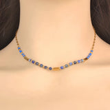 Natural Stone Choker Necklace 18K PVD Plated Stainless Steel Jewelry