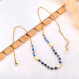 Natural Stone Choker Necklace 18K PVD Plated Stainless Steel Jewelry