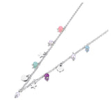 Stone Beads Chain Stainless Steel Bracelet Necklace Heart Star Charm Jewelry