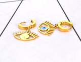 Neo-Gothic Titanium Earrings 18K Plated Glazed Hoop For Women
