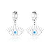 Neo-Gothic Titanium Earrings 18K Plated Glazed Hoop For Women