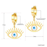 Neo-Gothic Titanium Earrings 18K Plated Glazed Hoop For Women