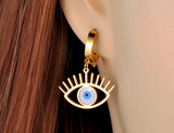 Neo-Gothic Titanium Earrings 18K Plated Glazed Hoop For Women