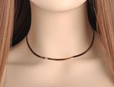 Thin Stainless Steel Snake Chain Necklace Rose Chirstmas Gift