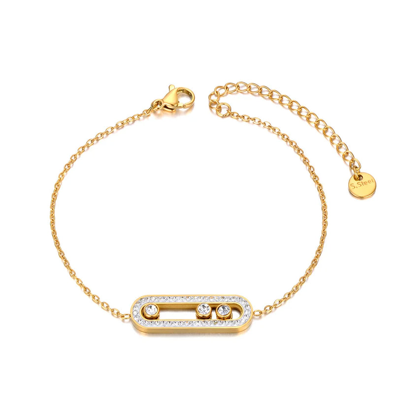 Stainless Steel CZ Crystal Wedding Bangle