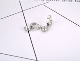 Titanium Steel Round CZ Crystal Hoop Earrings for Women
