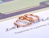 Shell & Rhinestone Miss Rings Titanium Steel Wedding Engagement Ring