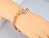 CZ Crystal Tree Charm Bracelet Titanium Bohemia Beach Jewelry