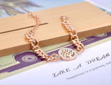 CZ Crystal Tree Charm Bracelet Titanium Bohemia Beach Jewelry