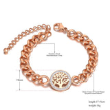 CZ Crystal Tree Charm Bracelet Titanium Bohemia Beach Jewelry