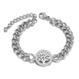CZ Crystal Tree Charm Bracelet Titanium Bohemia Beach Jewelry
