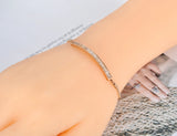 CZ Crystal Elbow Bracelet Stainless Steel Chain B19099
