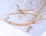 CZ Crystal Elbow Bracelet Stainless Steel Chain B19099