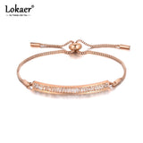 CZ Crystal Elbow Bracelet Stainless Steel Chain B19099