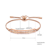 CZ Crystal Elbow Bracelet Stainless Steel Chain B19099