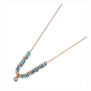 Titanium Steel Crystal Pendant Choker Necklace for Women
