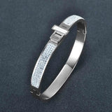 Rose Stainless Steel CZ Wedding Bangle B17051