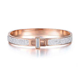Rose Stainless Steel CZ Wedding Bangle B17051