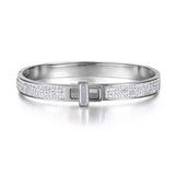 Rose Stainless Steel CZ Wedding Bangle B17051