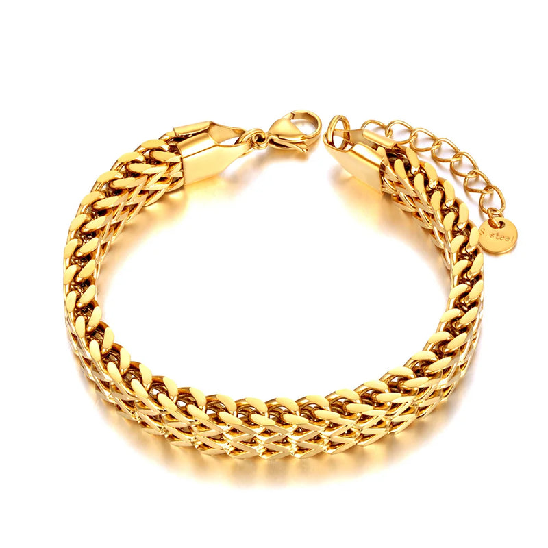 Stainless Steel Cuban Link Chain Bracelet Bangle Punk Jewelry