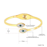 Rhinestone Eye Stainless Steel Bangle Bracelet