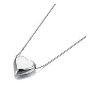 Romantic Heart Pendant Necklace Stainless Steel Wedding Jewelry