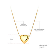 Romantic Heart Pendant Necklace Stainless Steel Wedding Jewelry
