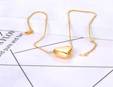 Romantic Heart Pendant Necklace Stainless Steel Wedding Jewelry