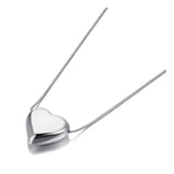 Romantic Heart Pendant Necklace Stainless Steel Wedding Jewelry
