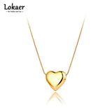 Romantic Heart Pendant Necklace Stainless Steel Wedding Jewelry
