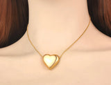 Romantic Heart Pendant Necklace Stainless Steel Wedding Jewelry