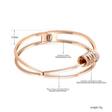 Romantic Stainless Steel Cubic Zirconia Cuff Bangles Bracelet