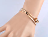 Romantic Stainless Steel Cubic Zirconia Cuff Bangles Bracelet
