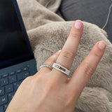Rose Crystal Engagement Ring For Women Stainless Steel Jewelry