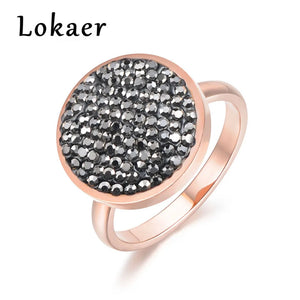 Rose Round Wedding Rings Stainless Steel Anneau R18031