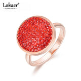 Rose Round Wedding Rings Stainless Steel Anneau R18031