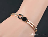 Rose Plated Roman Number Bangle for Women Stainless Steel Lover Charm Bracelet