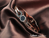 Rose Plated Roman Number Bangle for Women Stainless Steel Lover Charm Bracelet