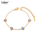 Heart Chain Bracelet 18K Plated Charm Jewelry B23129