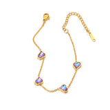 Heart Chain Bracelet 18K Plated Charm Jewelry B23129