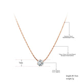 CZ Crystal Charm Pendant Necklace Titanium Steel N20173