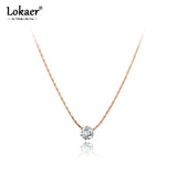 CZ Crystal Charm Pendant Necklace Titanium Steel N20173
