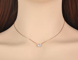 CZ Crystal Charm Pendant Necklace Titanium Steel N20173