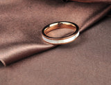 Rose Clear Rhinestone Titanium Steel Wedding Rings For Women R17051