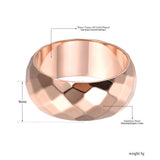 Titanium Stainless Steel Rings For Women Cut Face Wide Ring Wedding Engagement