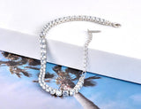 4mm CZ Crystal Charm Bracelet Stainless Steel Chain Bohemia Beach B21087