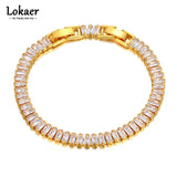 Sparkling 6mm CZ Charm Bracelet Stainless Steel Link Chain B22011
