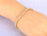 Sparkling 6mm CZ Charm Bracelet Stainless Steel Link Chain B22011